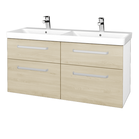 Badezimmerschrank NEXT SZZ4 120  - N01 Weiß Hochglanz - Griffes T01 - D24 Ohio