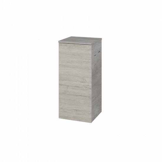 Niedriger Schrank UNI SND 35  - D01 Beton - Griffes T00 - D05 Oregon - Links