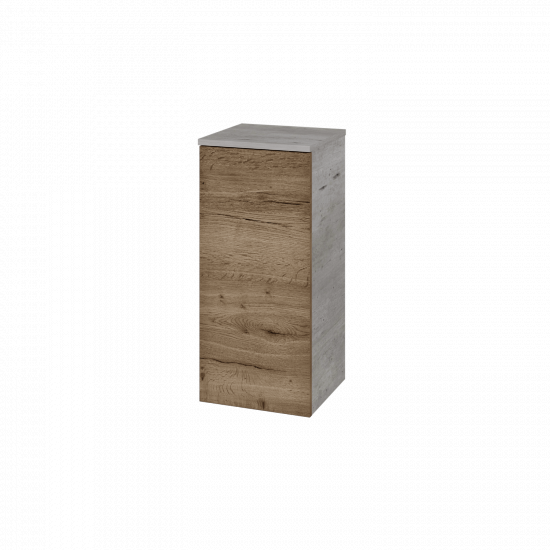 Niedriger Schrank UNI SND 35  - D01 Beton - Griffes T00 - D21 Tobacco - Links