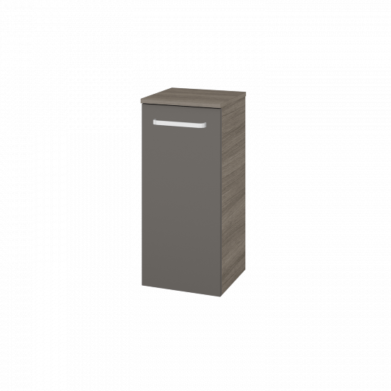 Niedriger Schrank UNI SND 35  - D03 Cafe - Griffes T01 - N06 Lava - Links