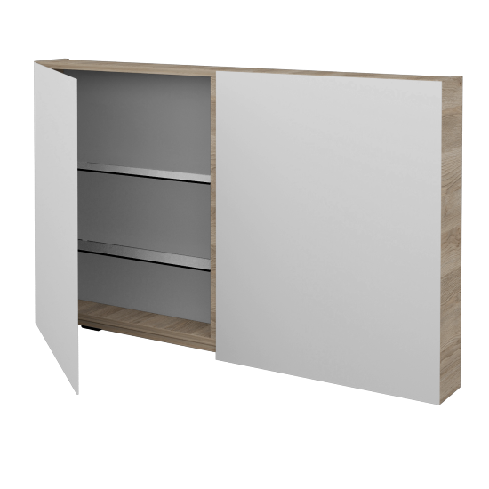 Badezimmer Spiegelschrank STING GA2E 120  - D17 Eiche Colorado