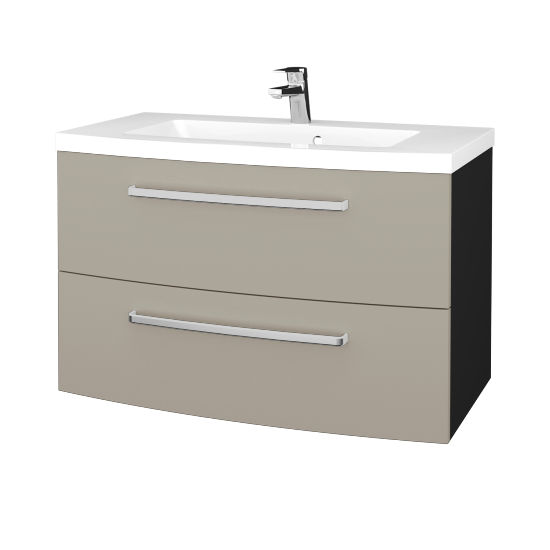 Waschtischunterschrank RIO SZZ2 90  - L03 Grau Metallic Lack Hochglanz - L04 Taupe Lack Hochglanz