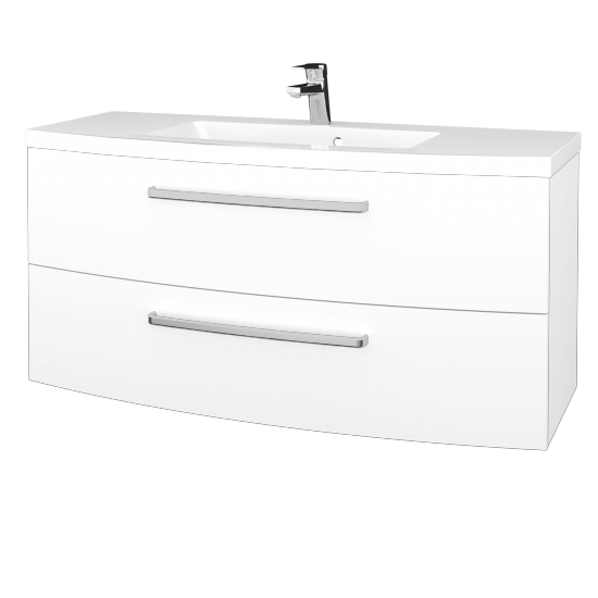 Waschtischunterschrank RIO SZZ2 120  - L01 Weiß Lack Hochglanz - M01 Weiß Lack Matt