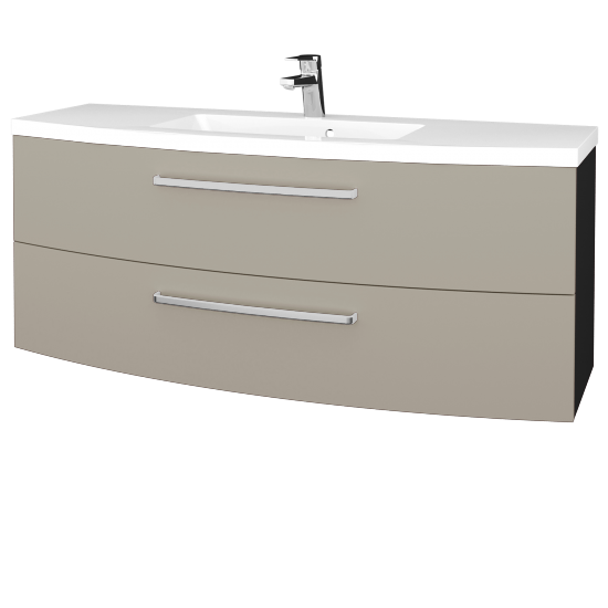 Waschtischunterschrank RIO SZZ2 140  - L03 Grau Metallic Lack Hochglanz - L04 Taupe Lack Hochglanz