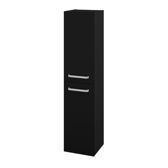 Hochschrank RIO SVD2 35  - L03 Grau Metallic Lack Hochglanz - L17 Schwarz Lack Hochglanz - Links