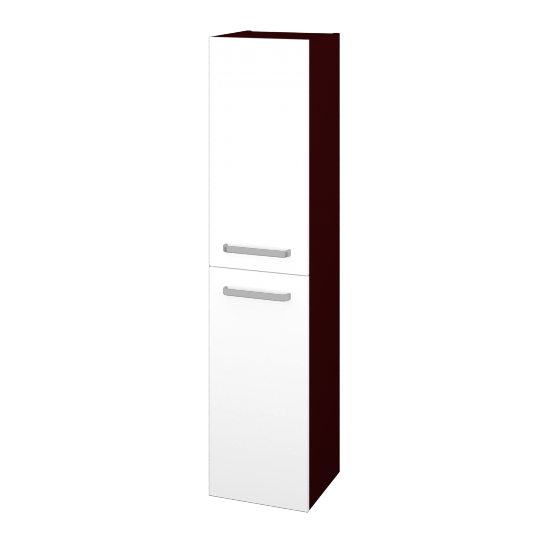 Hochschrank RIO SVD2 35  - L15 Bordeauxrot - L01 Weiß Lack Hochglanz - Links