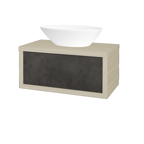 Badezimmerschrank MOVE SZZ 80 (Waschtisch Triumph)  - D04 Eiche - D16 Dark Beton