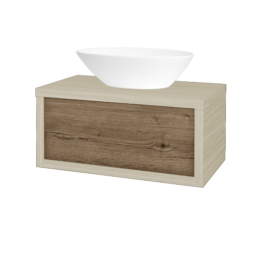Waschtischunterschrank MOVE SZZ 80 (Waschtisch Triumph)  - D04 Eiche - D21 Tobacco