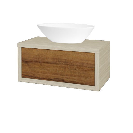 Waschtischunterschrank MOVE SZZ 80 (Waschtisch Triumph)  - D04 Eiche - D27 Cognac