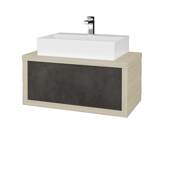 Waschtischunterschrank MOVE SZZ 80 (Waschtisch Kube)  - D04 Eiche - D16 Dark Beton