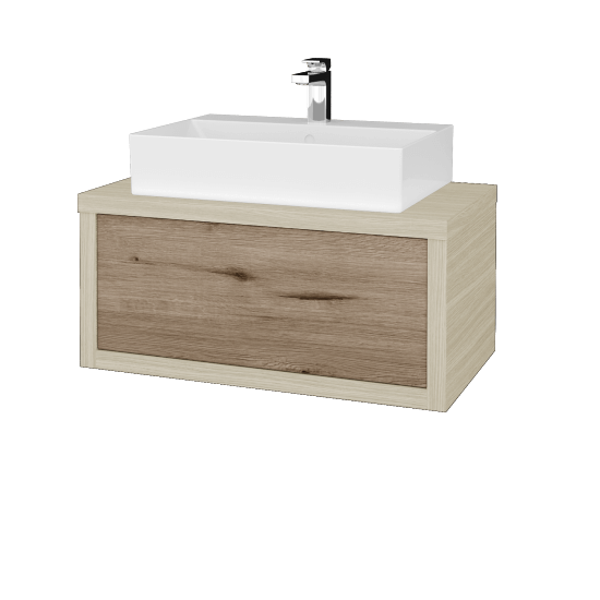 Waschtischunterschrank MOVE SZZ 80 (Waschtisch Kube)  - D04 Eiche - D23 Herkules