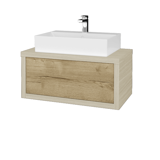 Waschtischunterschrank MOVE SZZ 80 (Waschtisch Kube)  - D04 Eiche - D26 Ontario