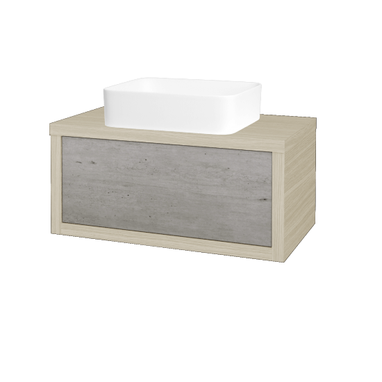 Badezimmerschrank MOVE SZZ 80 (Waschtisch Joy)  - D04 Eiche - D01 Beton