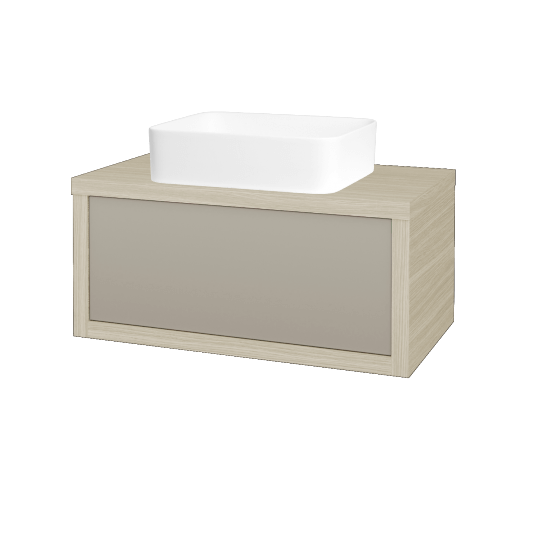 Waschtischunterschrank MOVE SZZ 80 (Waschtisch Joy)  - D04 Eiche - M05 Beige Lack Matt