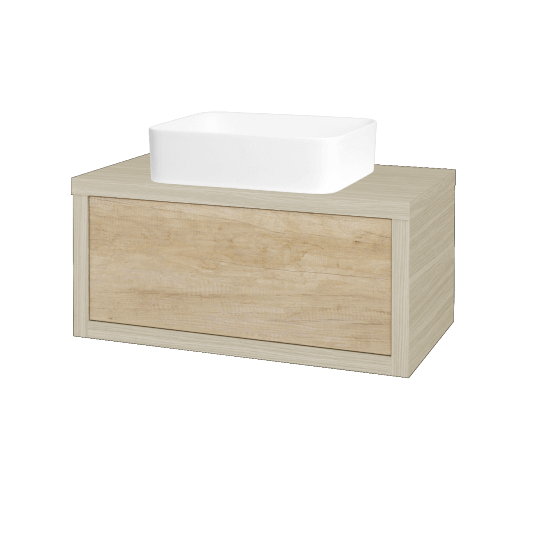 Waschtischunterschrank MOVE SZZ 80 (Waschtisch Joy)  - D04 Eiche - D15 Eiche Nebraska