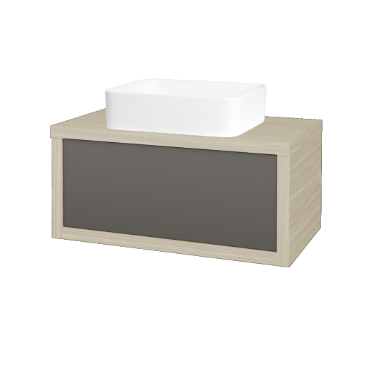Waschtischunterschrank MOVE SZZ 80 (Waschtisch Joy)  - D04 Eiche - N06 Lava