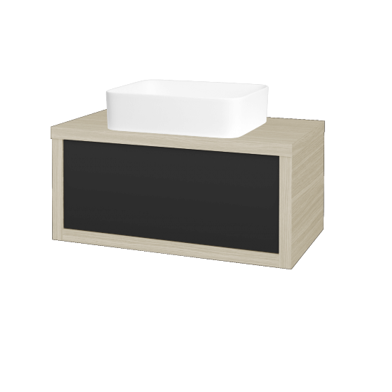 Waschtischunterschrank MOVE SZZ 80 (Waschtisch Joy)  - D04 Eiche - N03 Graphite