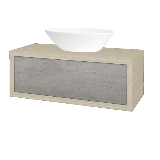 Badezimmerschrank MOVE SZZ 100 (Waschtisch Triumph)  - D04 Eiche - D01 Beton