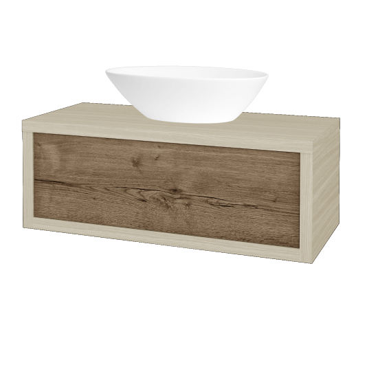 Waschtischunterschrank MOVE SZZ 100 (Waschtisch Triumph)  - D04 Eiche - D21 Tobacco