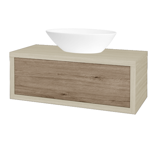 Waschtischunterschrank MOVE SZZ 100 (Waschtisch Triumph)  - D04 Eiche - D23 Herkules