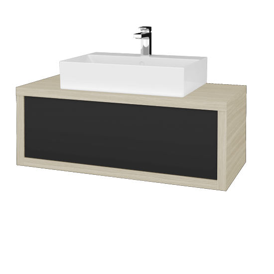 Waschtischunterschrank MOVE SZZ 100 (Waschtisch Kube)  - D04 Eiche - N03 Graphite