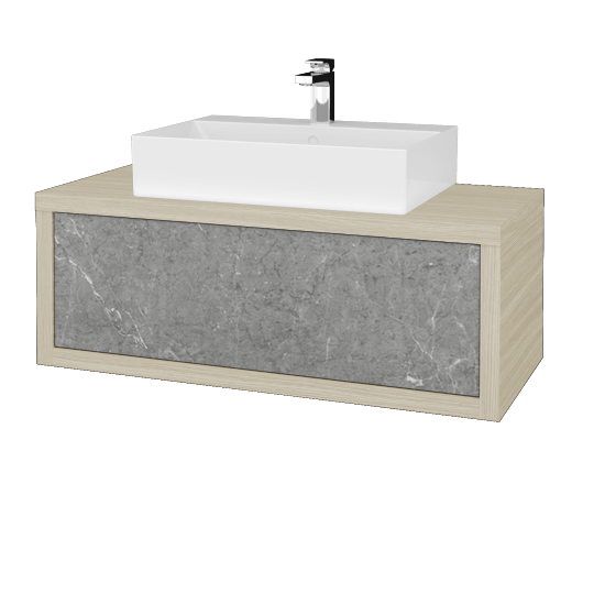 Waschtischunterschrank MOVE SZZ 100 (Waschtisch Kube)  - D04 Eiche - D20 Galaxy