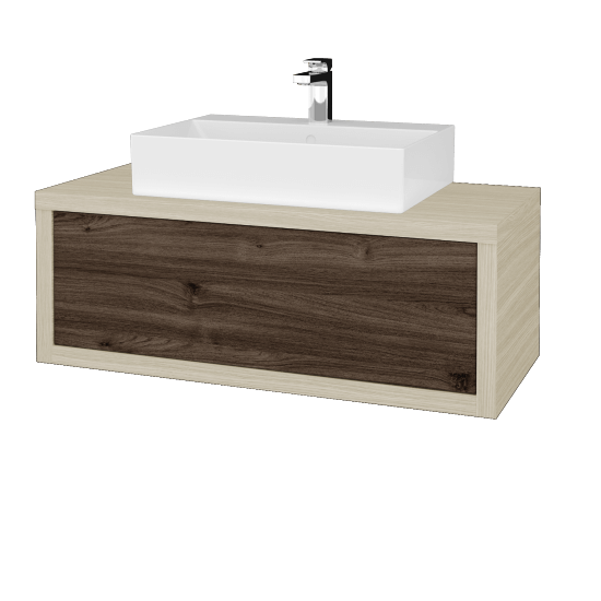 Waschtischunterschrank MOVE SZZ 100 (Waschtisch Kube)  - D04 Eiche - D25 Teak