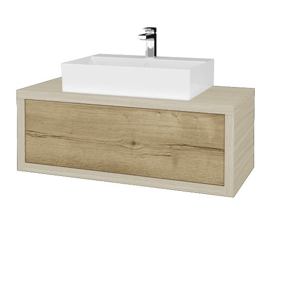 Waschtischunterschrank MOVE SZZ 100 (Waschtisch Kube)  - D04 Eiche - D26 Ontario