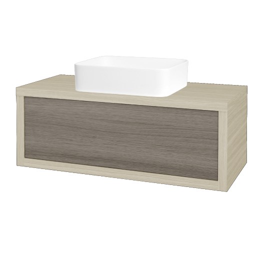 Badezimmerschrank MOVE SZZ 100 (Waschtisch Joy)  - D04 Eiche - D03 Cafe