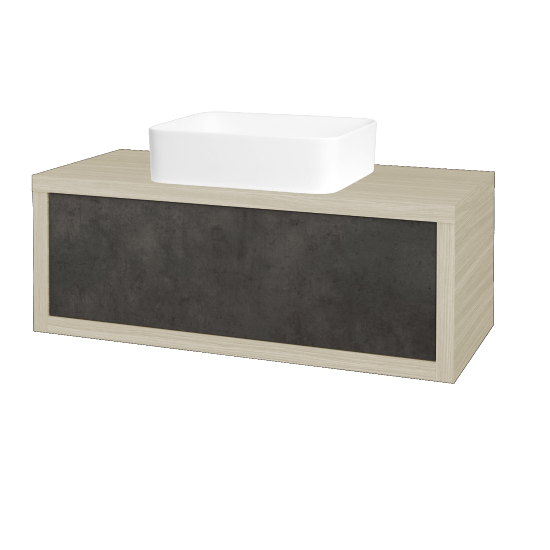 Waschtischunterschrank MOVE SZZ 100 (Waschtisch Joy)  - D04 Eiche - D16 Dark Beton