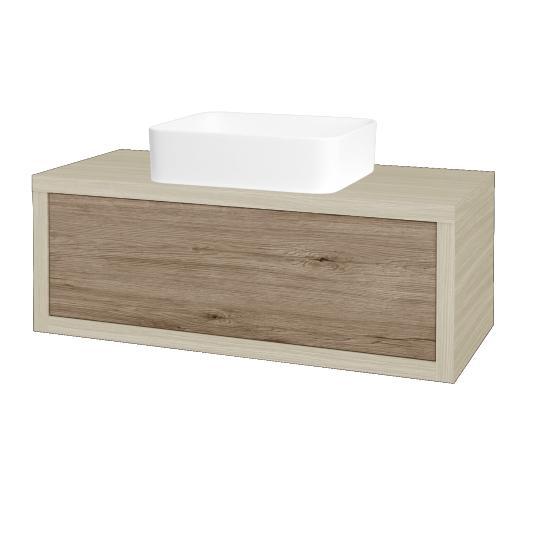 Waschtischunterschrank MOVE SZZ 100 (Waschtisch Joy)  - D04 Eiche - D23 Herkules