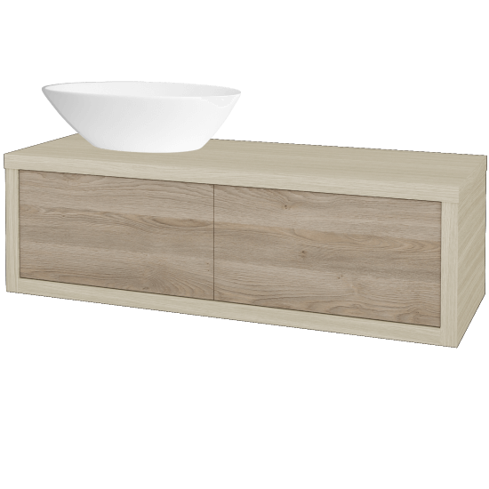 Waschtischunterschrank MOVE SZZ2 120 (Waschtisch Triumph)  - D04 Eiche - D17 Eiche Colorado - Links