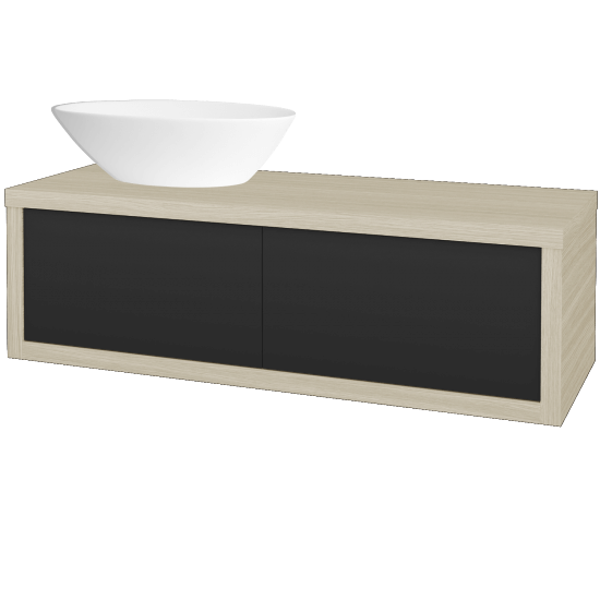 Waschtischunterschrank MOVE SZZ2 120 (Waschtisch Triumph)  - D04 Eiche - N03 Graphite - Links