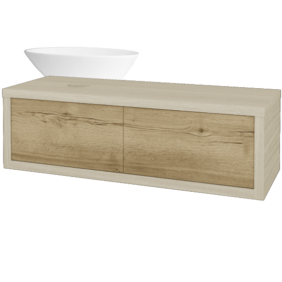 Waschtischunterschrank MOVE SZZ2 120 (Waschtisch Triumph)  - D04 Eiche - D26 Ontario - Links