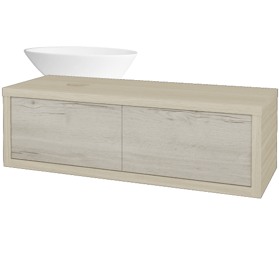 Waschtischunterschrank MOVE SZZ2 120 (Waschtisch Triumph)  - D04 Eiche - D28 Alberta - Links