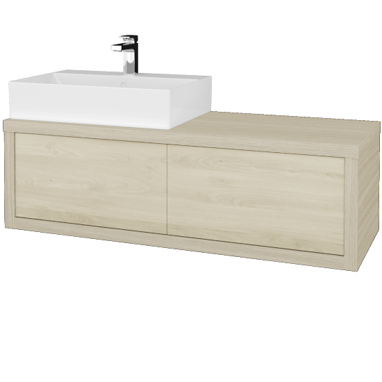 Waschtischunterschrank MOVE SZZ2 120 (Waschtisch Kube)  - D04 Eiche - D24 Ohio - Links