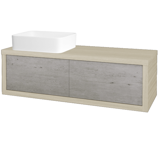 Badezimmerschrank MOVE SZZ2 120 (Waschtisch Joy)  - D04 Eiche - D01 Beton - Links