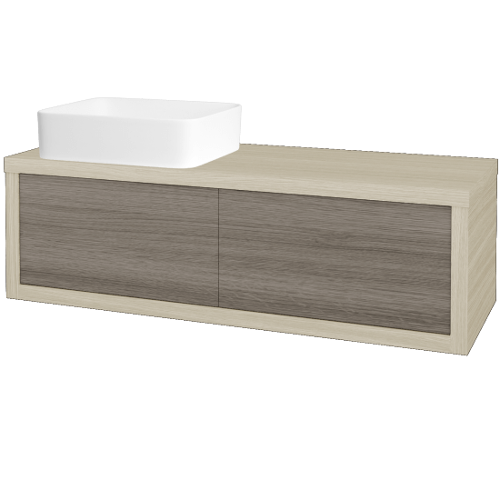 Badezimmerschrank MOVE SZZ2 120 (Waschtisch Joy)  - D04 Eiche - D03 Cafe - Links