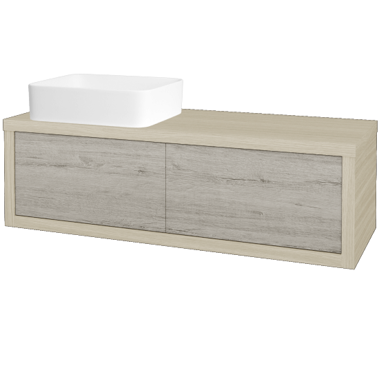 Waschtischunterschrank MOVE SZZ2 120 (Waschtisch Joy)  - D04 Eiche - D05 Oregon - Links