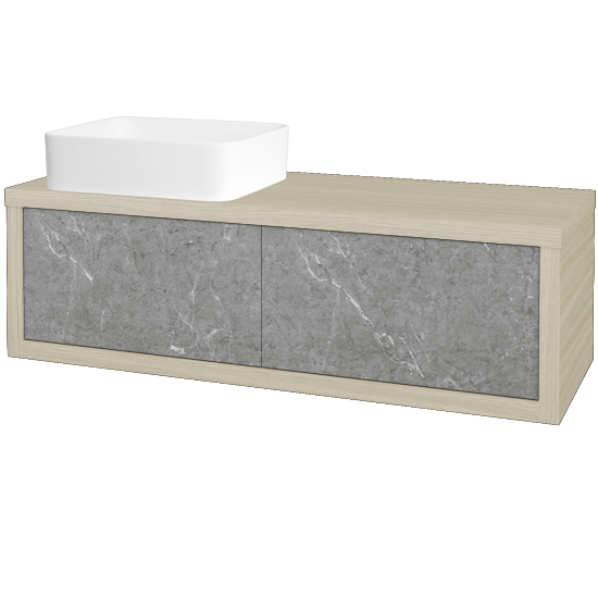 Waschtischunterschrank MOVE SZZ2 120 (Waschtisch Joy)  - D04 Eiche - D20 Galaxy - Links