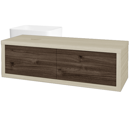 Waschtischunterschrank MOVE SZZ2 120 (Waschtisch Joy)  - D04 Eiche - D25 Teak - Links