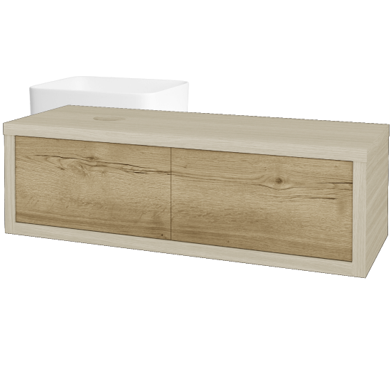 Waschtischunterschrank MOVE SZZ2 120 (Waschtisch Joy)  - D04 Eiche - D26 Ontario - Links