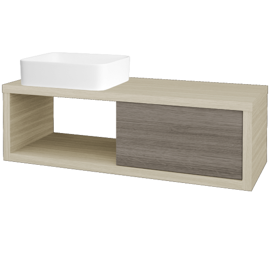 Badezimmerschrank MOVE SZZO 120 (Waschtisch Joy)  - D04 Eiche - D03 Cafe - Links