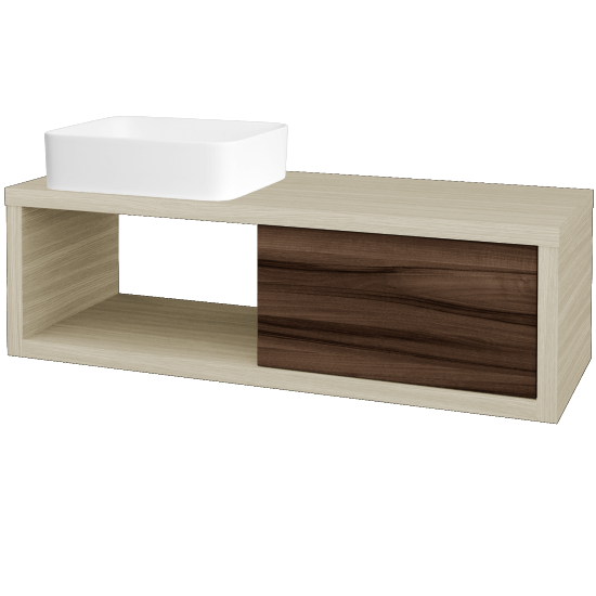 Badezimmerschrank MOVE SZZO 120 (Waschtisch Joy)  - D04 Eiche - D06 Nussbaum - Links