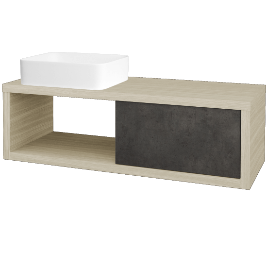Waschtischunterschrank MOVE SZZO 120 (Waschtisch Joy)  - D04 Eiche - D16 Dark Beton - Links