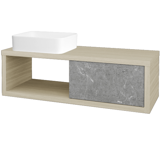 Waschtischunterschrank MOVE SZZO 120 (Waschtisch Joy)  - D04 Eiche - D20 Galaxy - Links