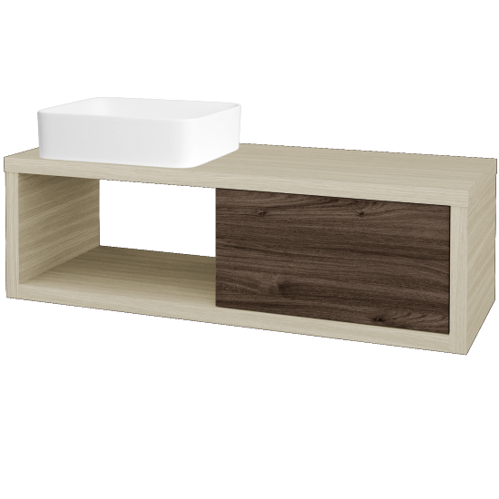 Waschtischunterschrank MOVE SZZO 120 (Waschtisch Joy)  - D04 Eiche - D25 Teak - Links