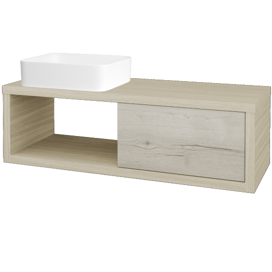 Waschtischunterschrank MOVE SZZO 120 (Waschtisch Joy)  - D04 Eiche - D28 Alberta - Links