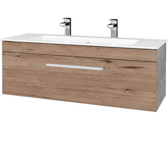 Waschtischunterschrank LINEA SZZ 120  - D01 Beton - Griffes T01 - D23 Herkules