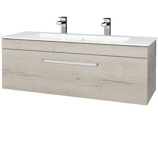 Waschtischunterschrank LINEA SZZ 120  - D01 Beton - Griffes T01 - D28 Alberta